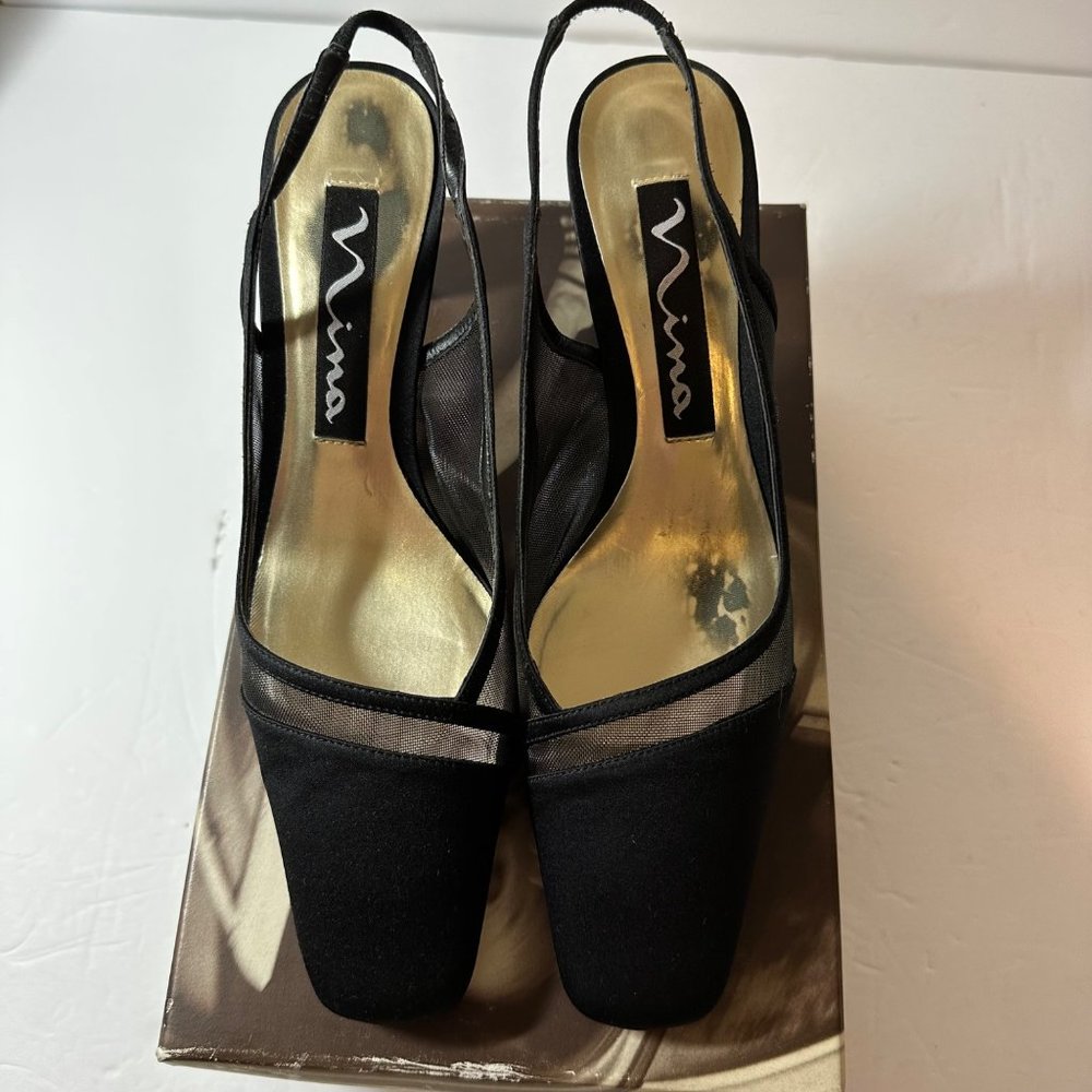 Nina Women's Chenille-LS Slip On Square Toe Pumps Heel Sandals Shoes SZ 8M - Picture 5 of 8